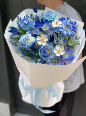 bó hoa ly tone xanh dương