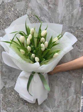 Bó Hoa Tulip trắng 