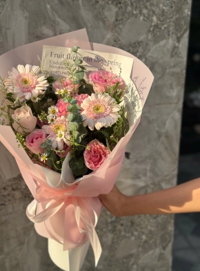 Bó Hoa Tone Hồng Pastel Siêu Cute