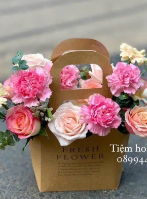 Giỏ Hoa Tone Màu Pastel Siêu Dễ Thương
