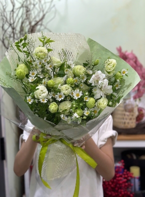 Bó Hoa Cát Tường Xanh Tươi Mát Và Nhẹ Nhàng