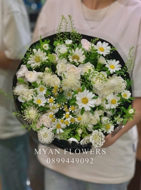 Bó Hoa graden Tone Màu Xanh 