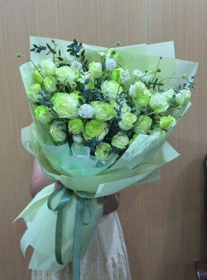 Bó Hoa mix Tone Màu Xanh siêu lớn